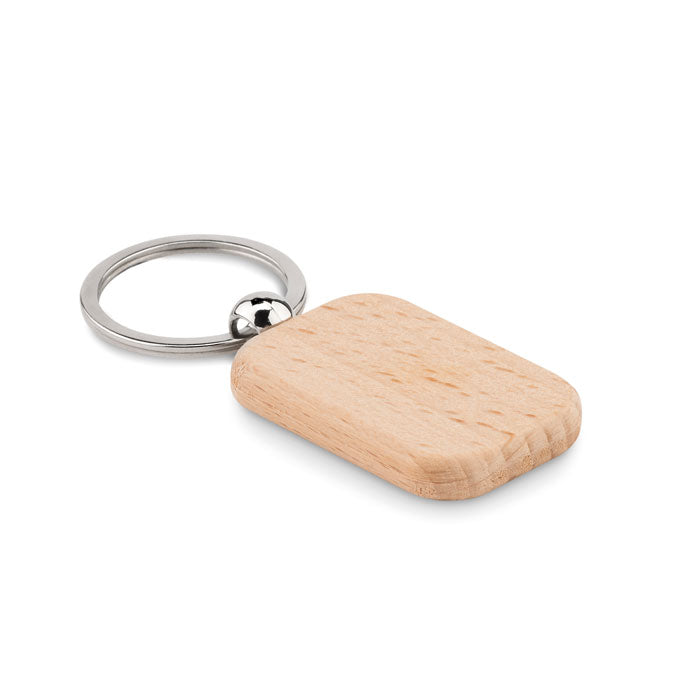 Rectangular wooden key ring