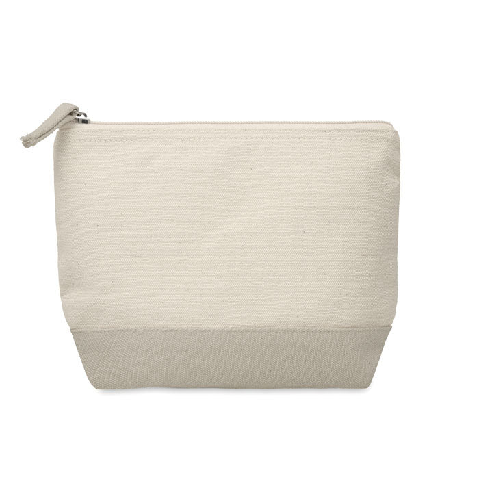 Bicolour cotton cosmetic bag