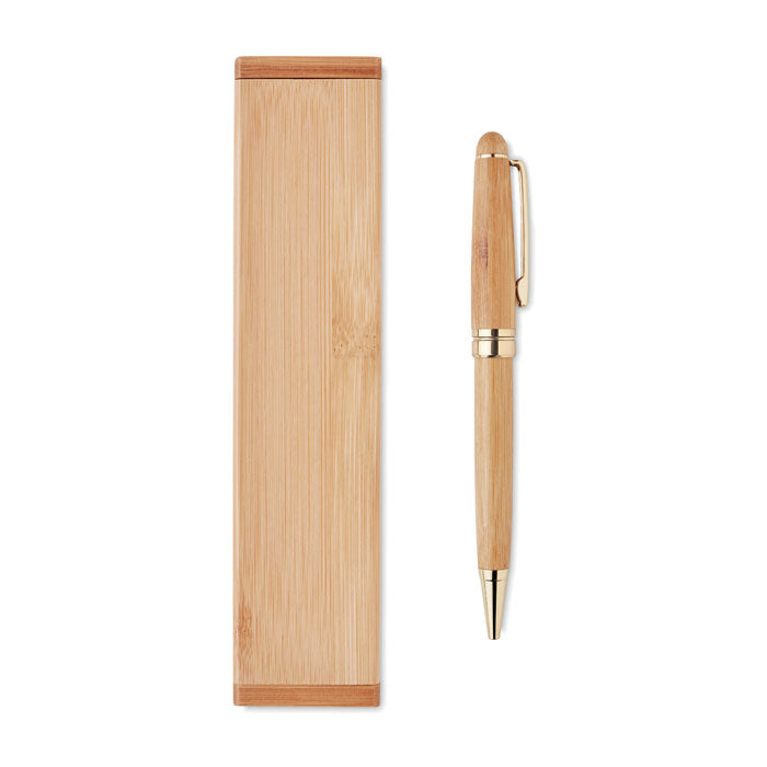 Bamboo twist ball pen in box