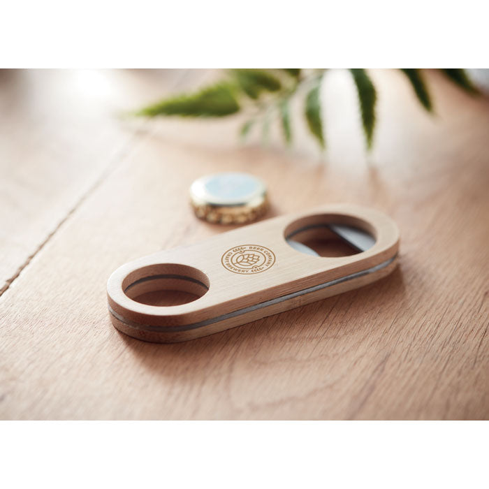 Oval Bamboo bottle opener