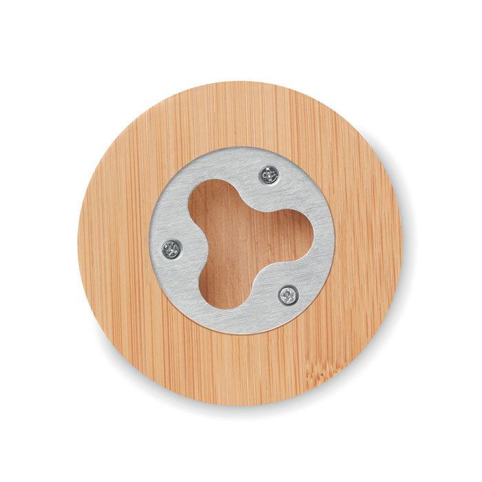 Bamboo bottle opener/ coaster